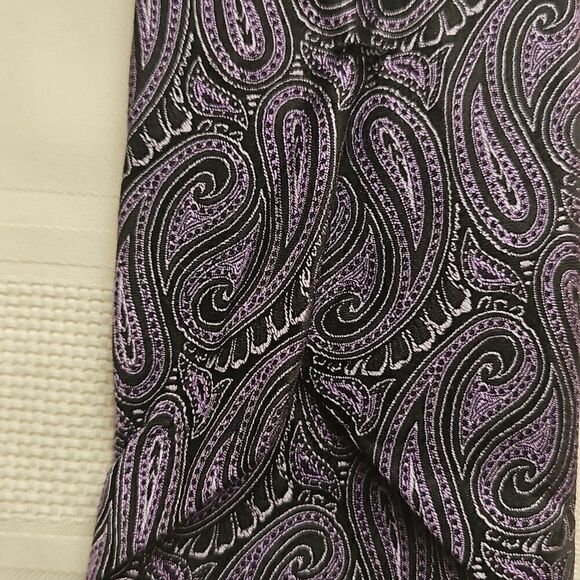 Bellissimo Silk Tie Purple/ Black - Picture 9 of 16